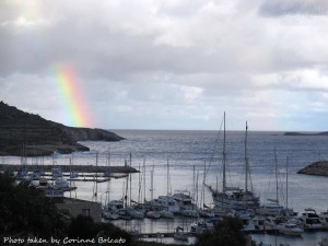 rainbow over mgarr harbour Corinne Bolcato