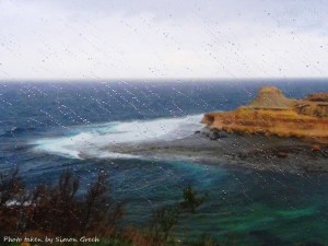 rain, wind and rough sea at xwejni simon grech