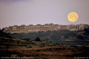 early morn moon over zebbug gozo joe zammit