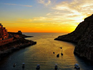 sunset at xlendi bay this is malta