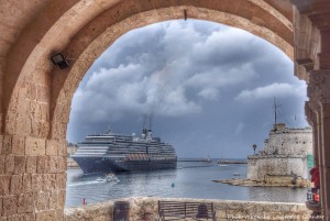 early morn cloudy cruise liner entering gh lawrence ciantar