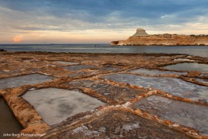looking out across the salt pans at xwejni bay in gozo john borg