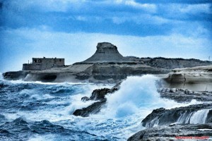 a dramatici view at Xwejni Bay near Marsalforn in Gozo on a windy day lawrence micallef