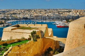 enjoying the view from Hastings Gardens in Valletta leslie vella