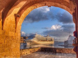 early morn cruise liner entering gh lawrence ciantar